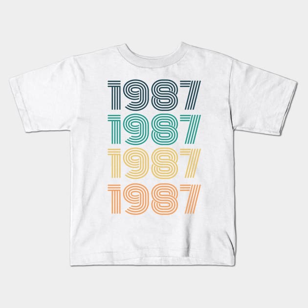 vintage 1987,gift for her Kids T-Shirt by Sabahmd